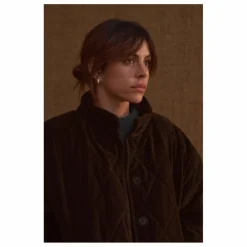 Manteau Matelassée Louisa Velours - Collection Femme | Chocolat