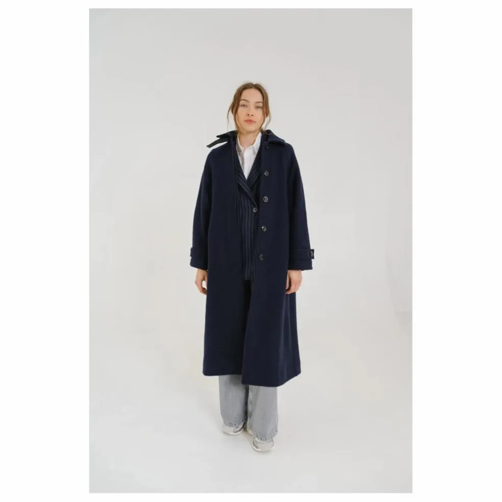 Manteau Mayri Laine Vierge | Bleu marine