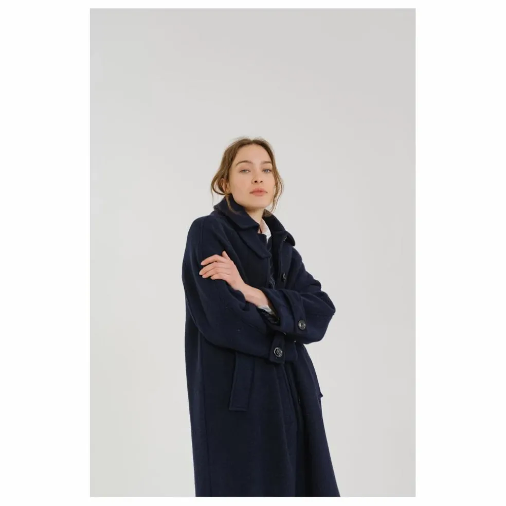 Manteau Mayri Laine Vierge | Bleu marine