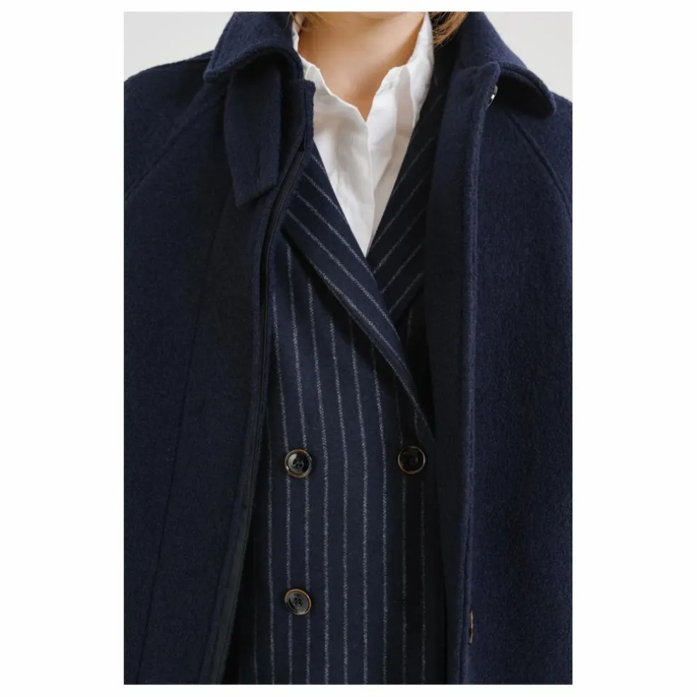Manteau Mayri Laine Vierge | Bleu marine