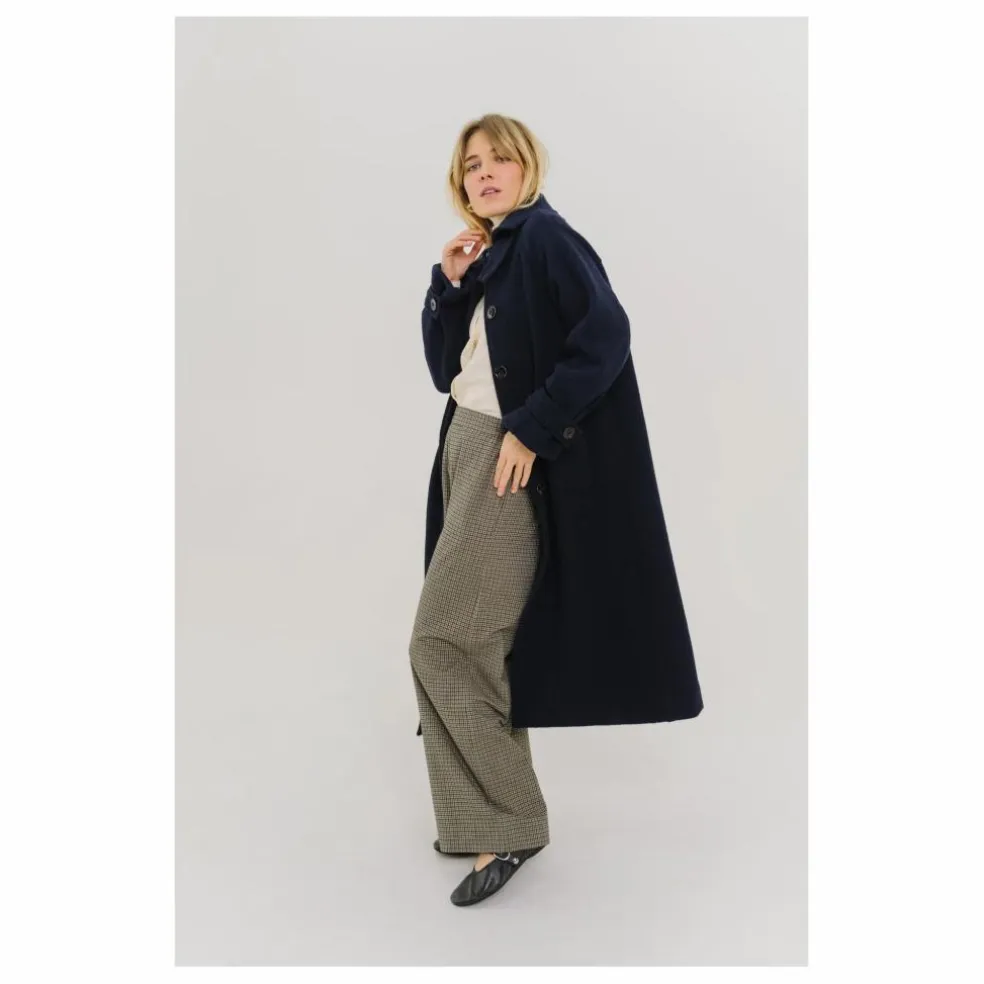 Manteau Mayri Laine Vierge | Bleu marine