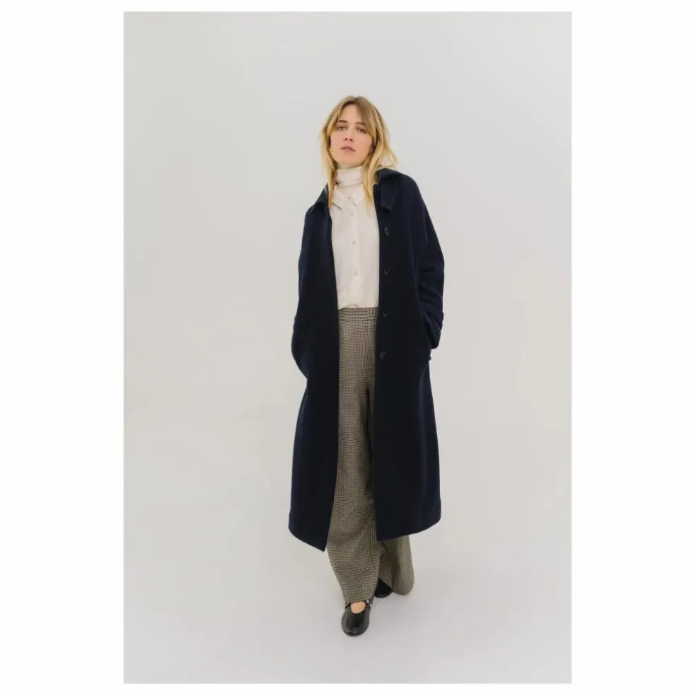 Manteau Mayri Laine Vierge | Bleu marine