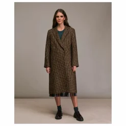Manteau Mikalo Pied de Coq | Chocolat
