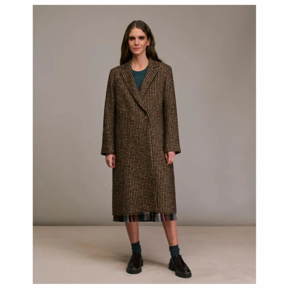 Manteau Mikalo Pied de Coq | Chocolat