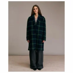 Manteau Multio Tartan Laine | Bleu marine