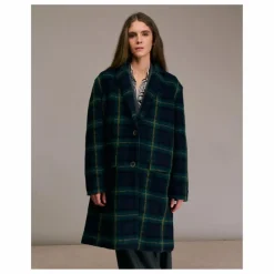 Manteau Multio Tartan Laine | Bleu marine