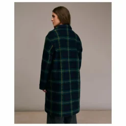 Manteau Multio Tartan Laine | Bleu marine