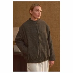 Manteau Philo Carreaux Laine - Collection Femme | Gris