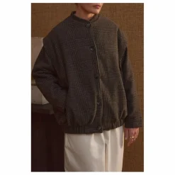 Manteau Philo Carreaux Laine - Collection Femme | Gris