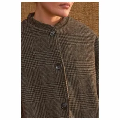 Manteau Philo Carreaux Laine - Collection Femme | Gris