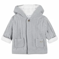 Manteau Polaire Doublé Maille | Gris chiné