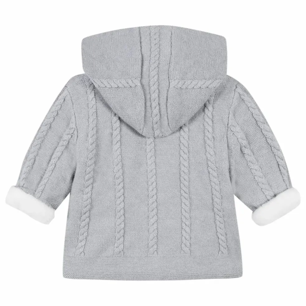 Manteau Polaire Doublé Maille | Gris chiné