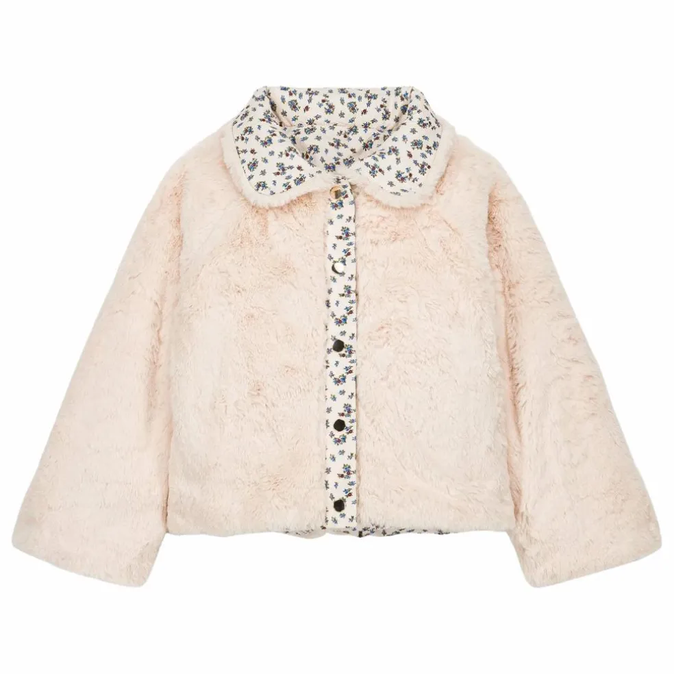 Manteau Réversible Façon Fourrure Jasmina Coton Bio | Crème