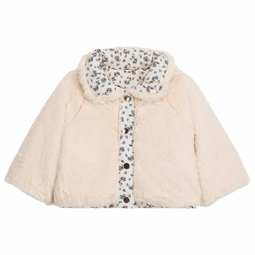 Manteau Réversible Façon Fourrure Jasmina Coton Bio | Crème