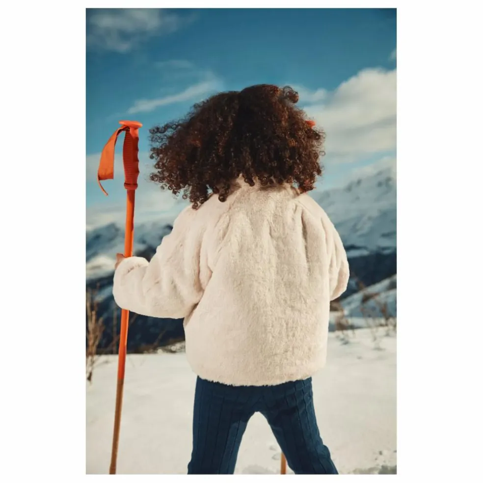 Manteau Réversible Façon Fourrure Jasmina Coton Bio | Crème