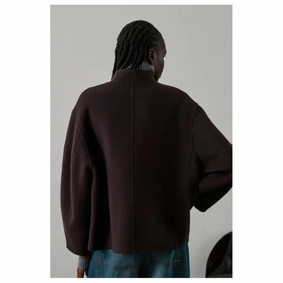 Manteau Windsor Laine | Aubergine