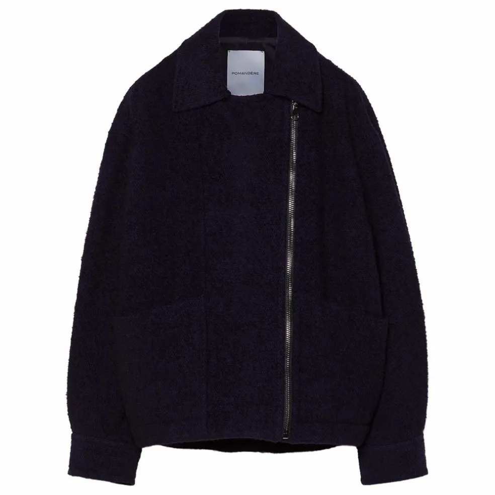 Manteau Zippé Laine | Bleu marine