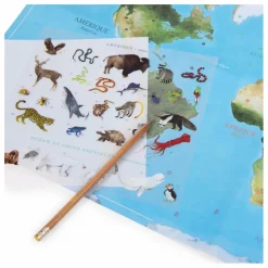 Mappemonde avec décalcomanies