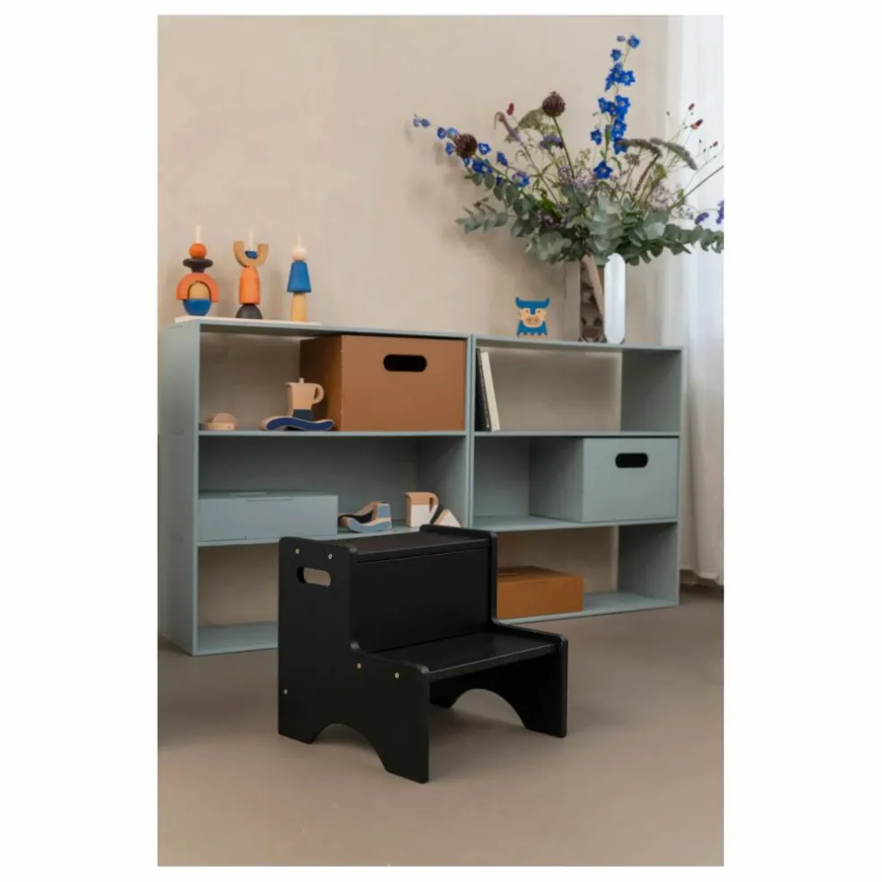 Marche-pied en bois | Noir
