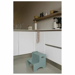 Marche-pied en bois | Vert olive