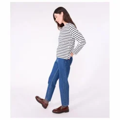 Marinière Col Bateau Coton Bio | Blanc