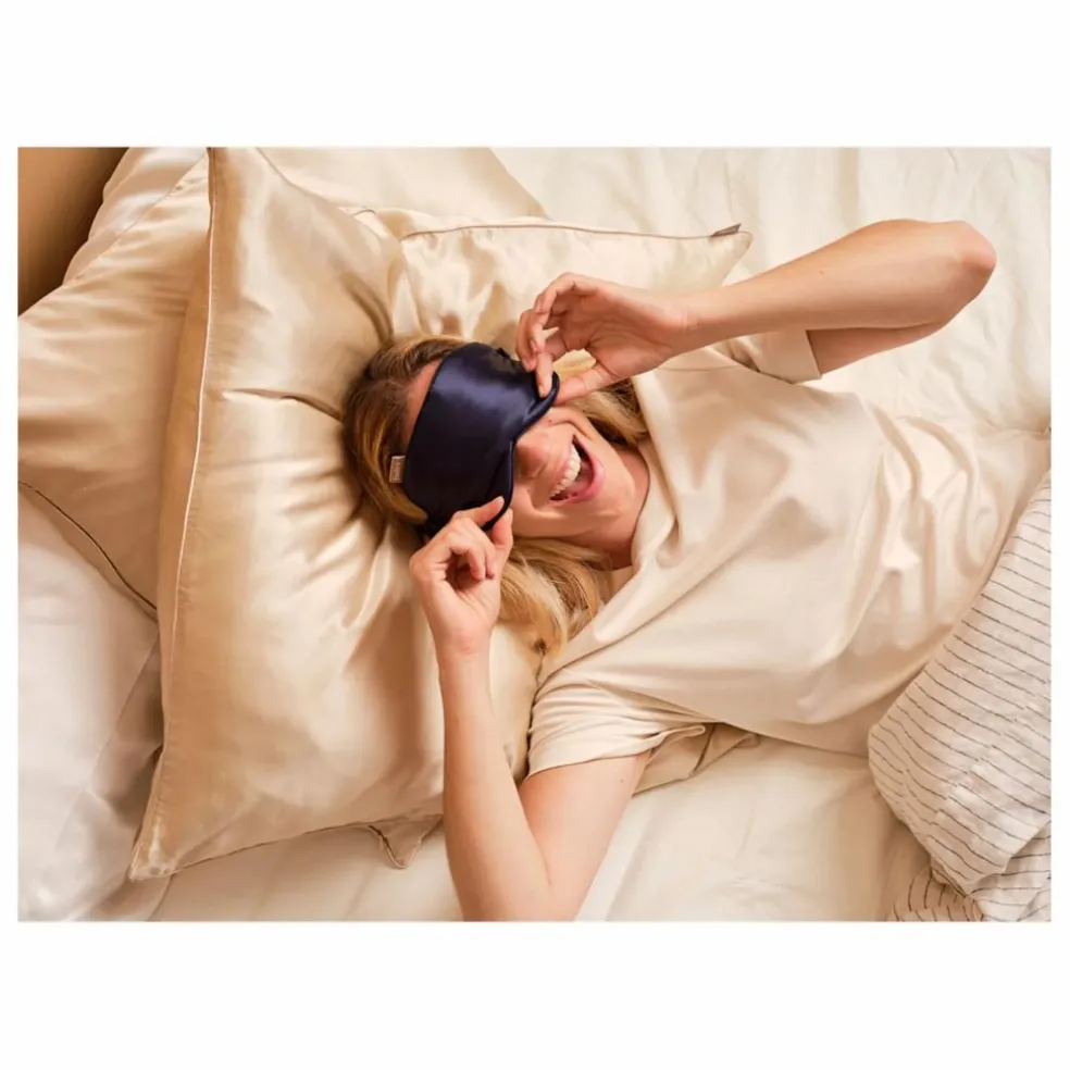 Masque sommeil en soie | Bleu nuit