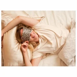 Masque sommeil en soie imprimé Léopard