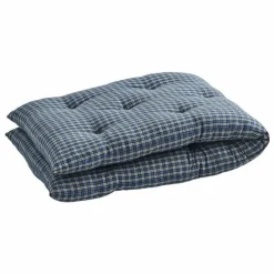Matelas pour banc à carreaux en coton | Bleu