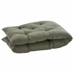 Matelas pour banc à carreaux en coton | Vert foncé