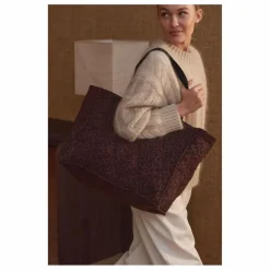 Maxi Cabas Matelassé Brigitte Léopard Double Gaze de Coton - Collection Femme | Chocolat