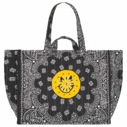 Maxi Cabas Matelassé Happy Face | Noir