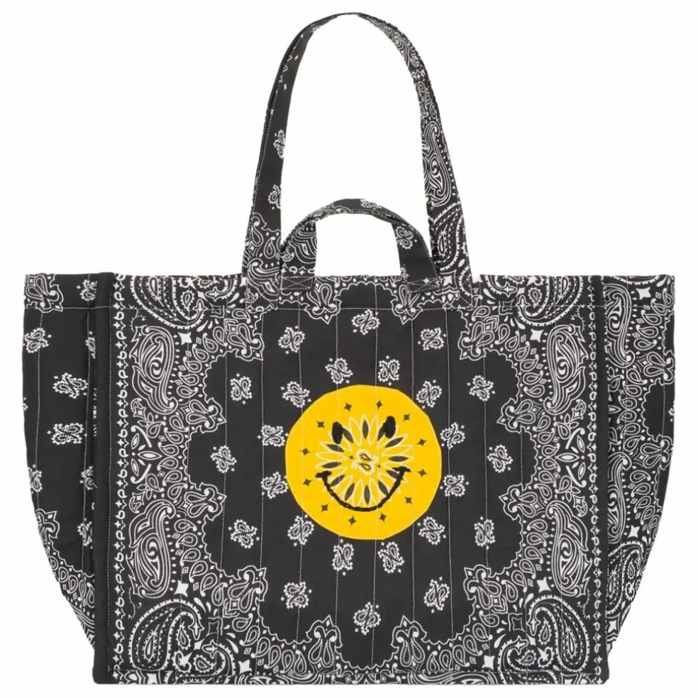 Maxi Cabas Matelassé Happy Face | Noir
