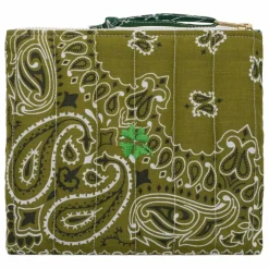 Mini Pochette Zippée Matelassée Trefle | Bronze