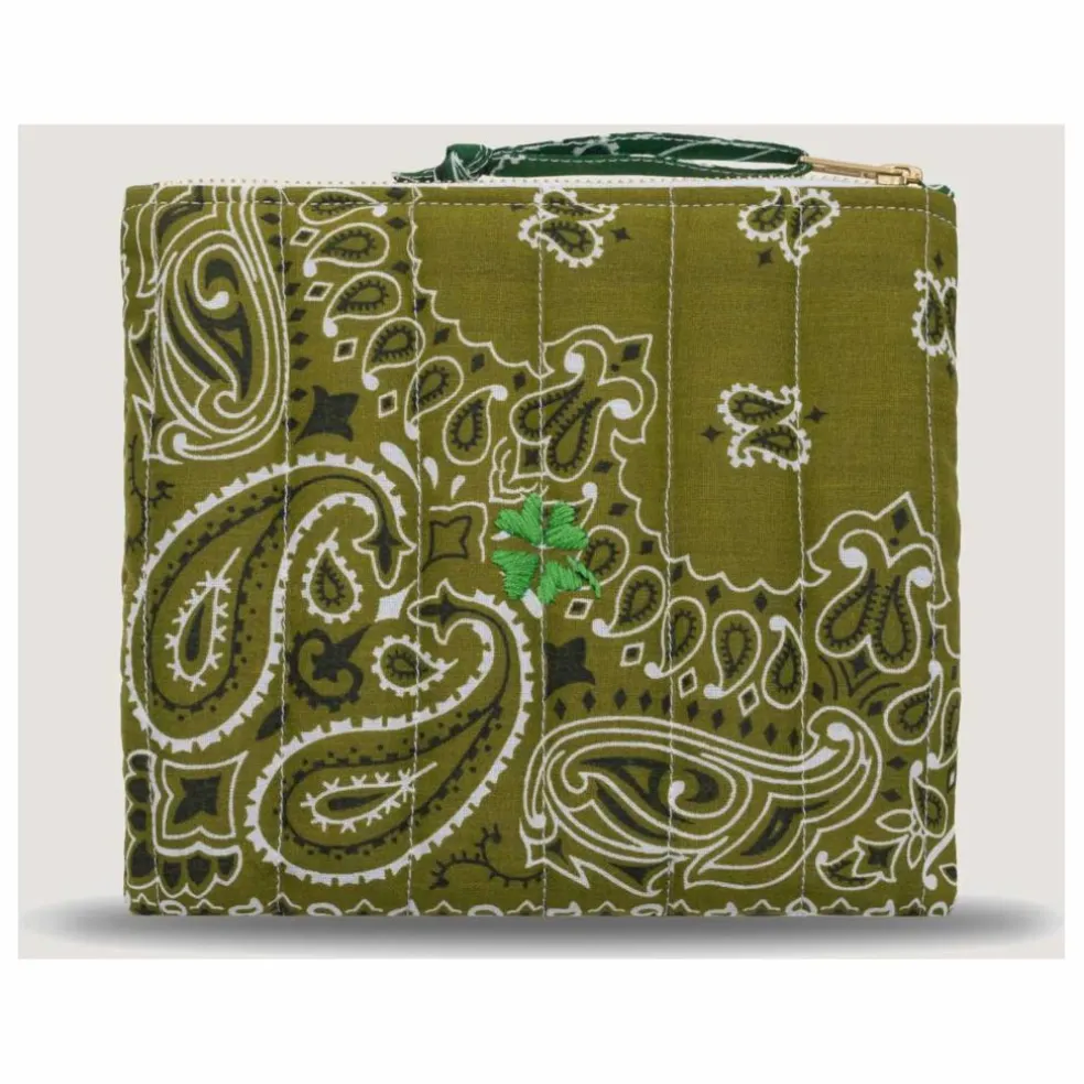 Mini Pochette Zippée Matelassée Trefle | Bronze