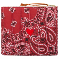 Mini Pochette Zippée Matelassée Coeur | Rouge