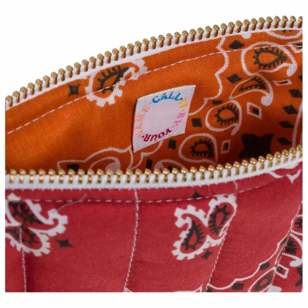 Mini Pochette Zippée Matelassée Coeur | Rouge
