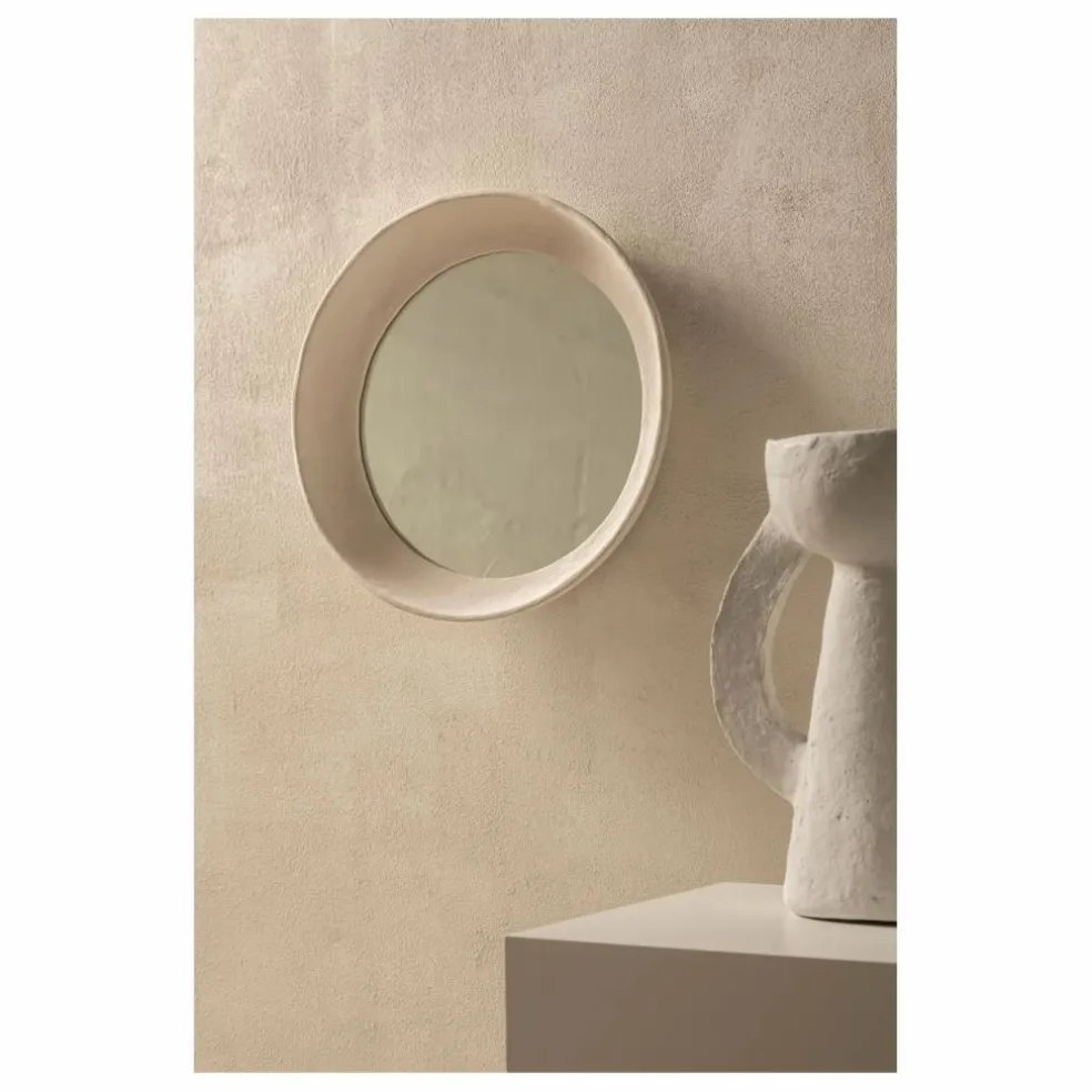 Miroir en papier mâché Earth, Marie Michielssen | Blanc