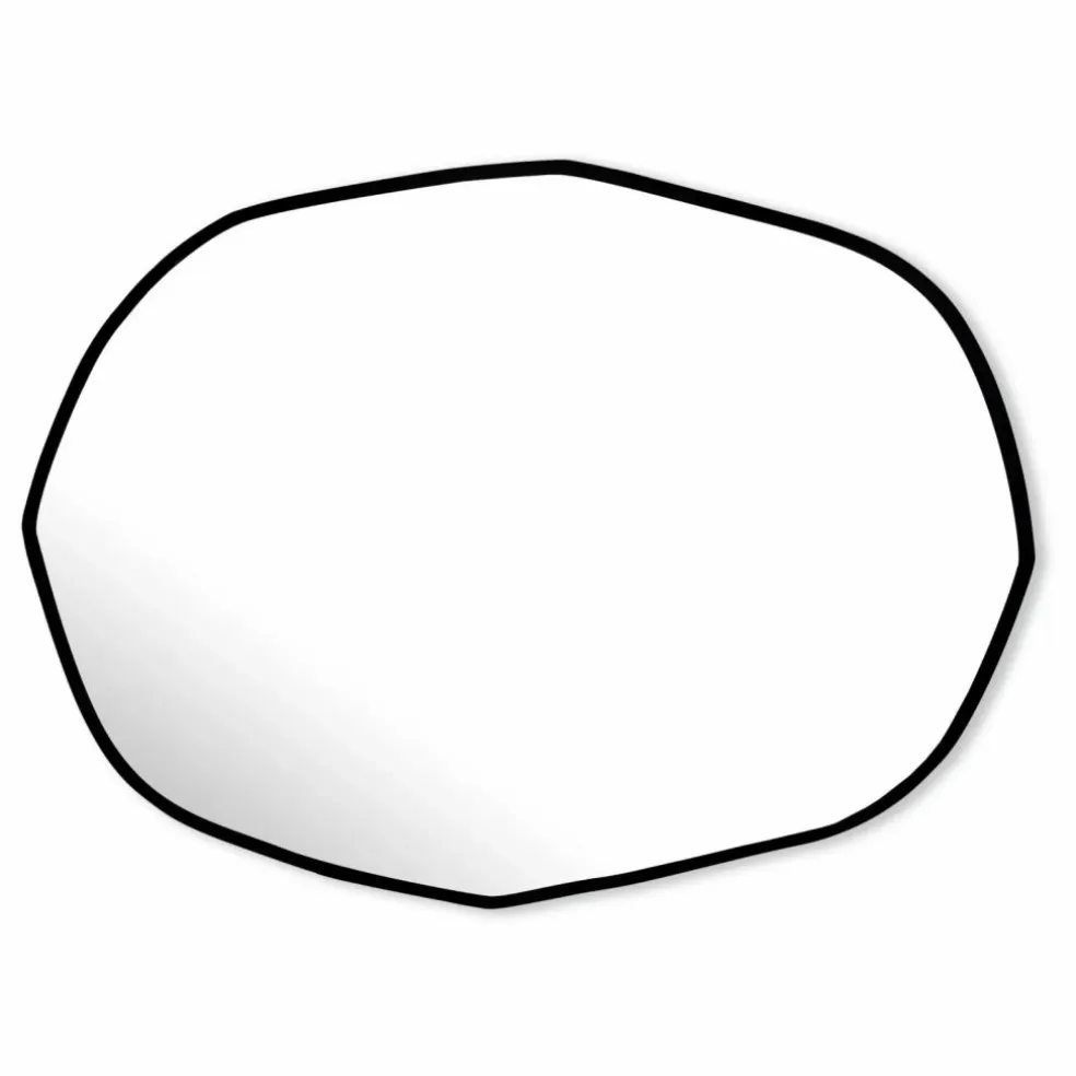 Miroir extra plat biseauté contour noir- forme aléatoire 66x85 | Noir