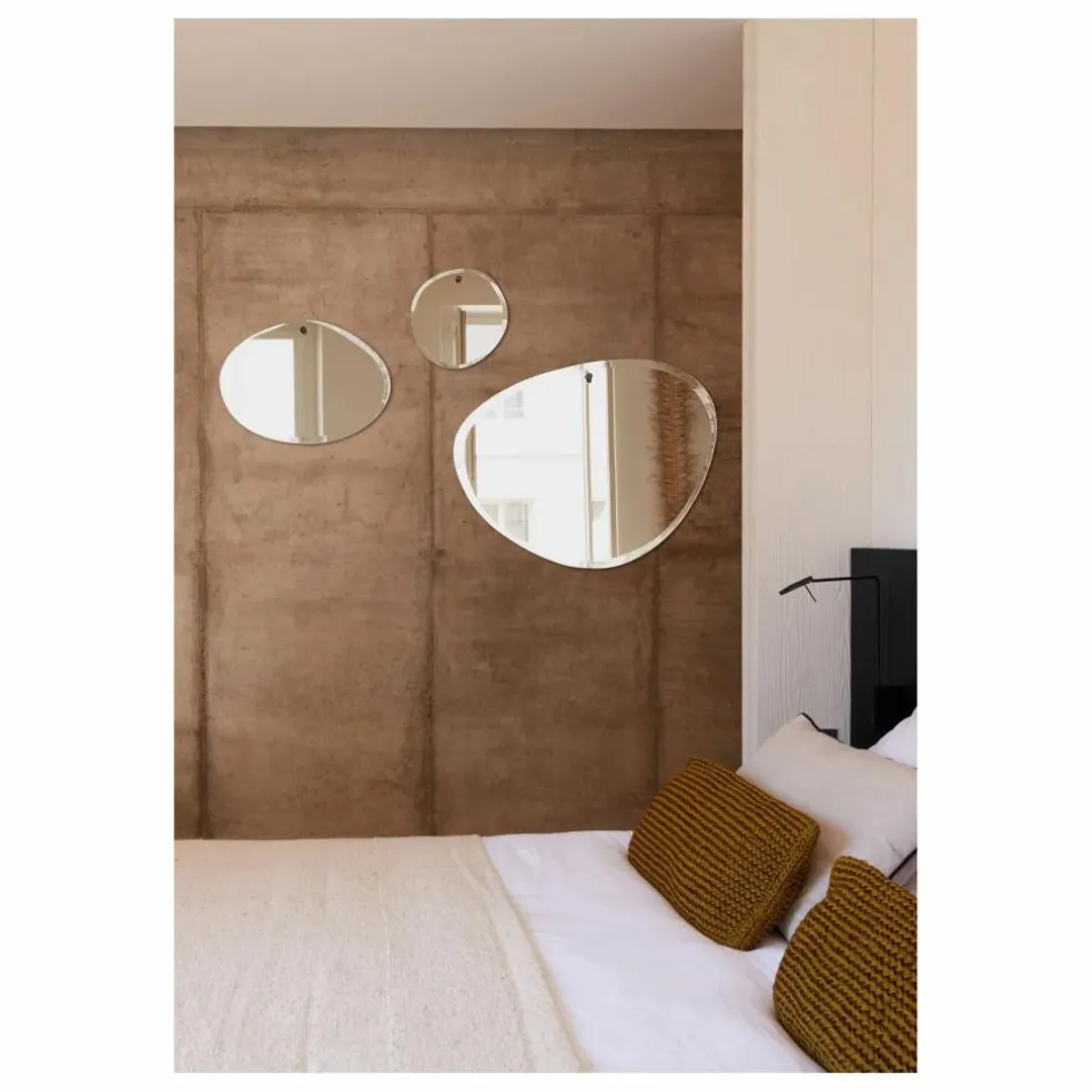 Miroir extra plat biseauté - forme aléatoire ovale horizontale 55x40 cm