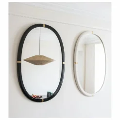 Miroir Marcello en bois laqué | Noir