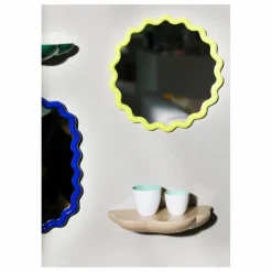 Miroir ovale Zigzag | Bleu marine