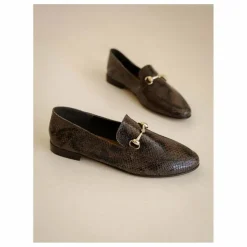 Mocassins Jill Cuir Embossé Serpent | Brun