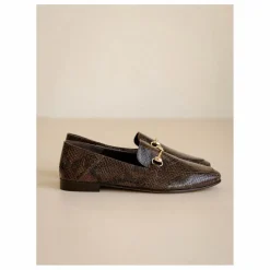 Mocassins Jill Cuir Embossé Serpent | Brun