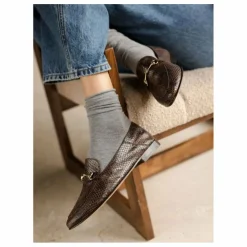 Mocassins Jill Cuir Embossé Serpent | Brun