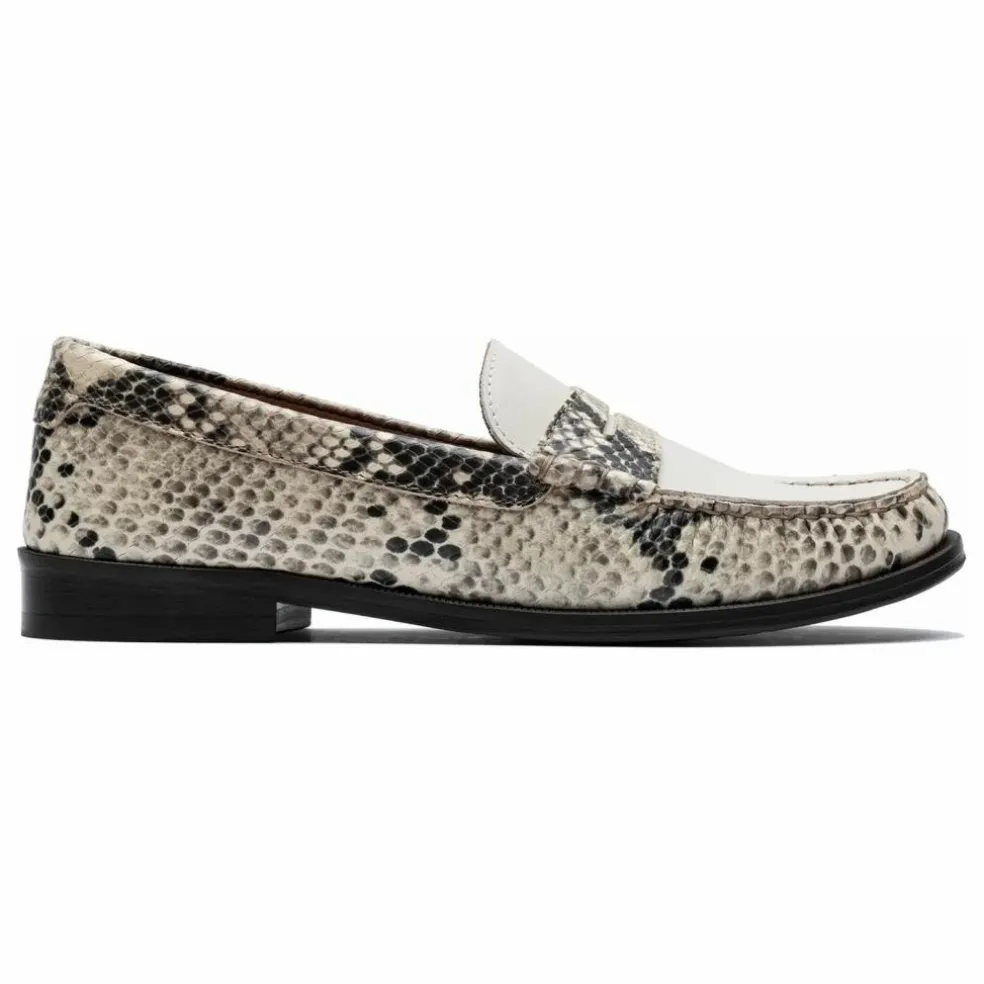 Mocassins Penny Python | Blanc cassé