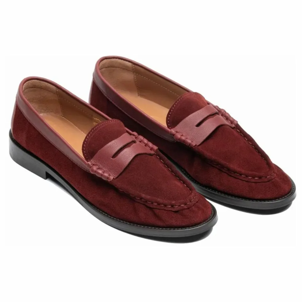 Mocassins Penny Suède | Bordeaux
