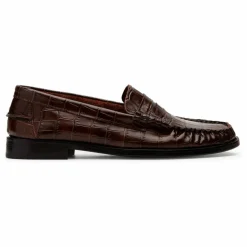 Mocassins Zoe Effet Crocodile | Chocolat