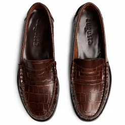 Mocassins Zoe Effet Crocodile | Chocolat