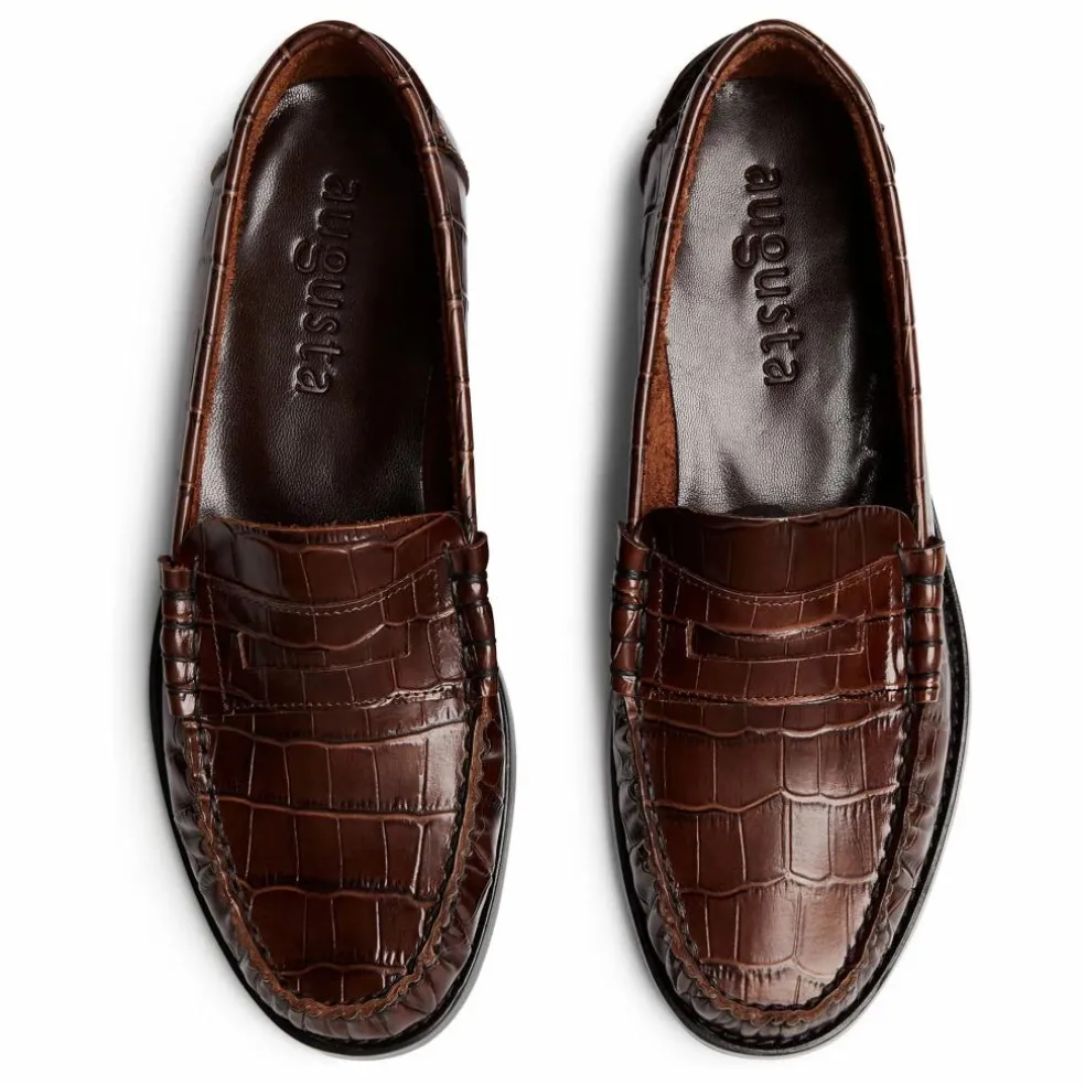 Mocassins Zoe Effet Crocodile | Chocolat