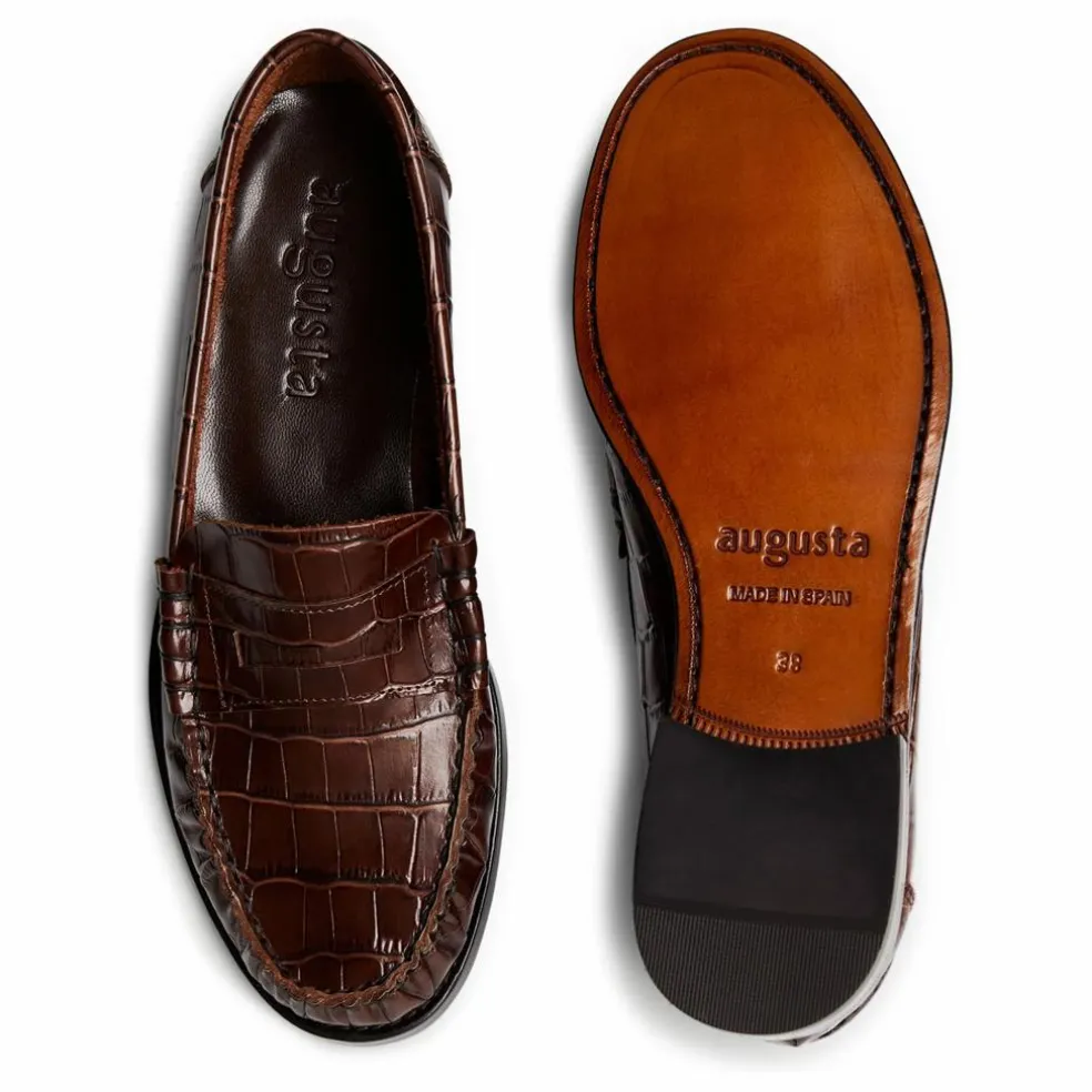 Mocassins Zoe Effet Crocodile | Chocolat